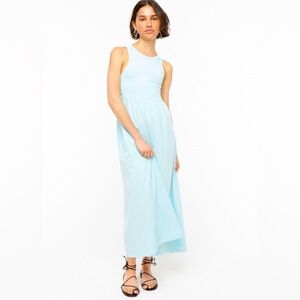 J. Crew Knit Cotton Cutaway Tank Maxi Dress Baby Blue size 2X
